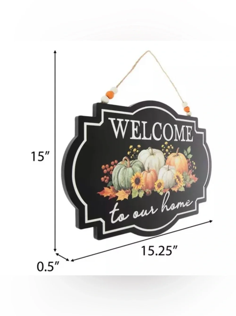 Welcome to Our Home Pumpkin Sign - Fall Door Hanger